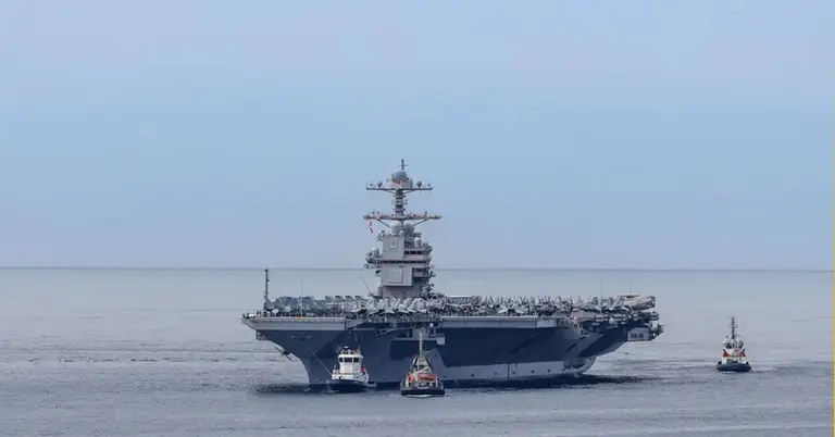 যুক্তরাষ্ট্র নৌবাহিনীর সুপারক্যারিয়ার ইউএসএস জেরাল্ড আর ফোর্ড এখন ভূমধ্যসাগরে মোতায়েন